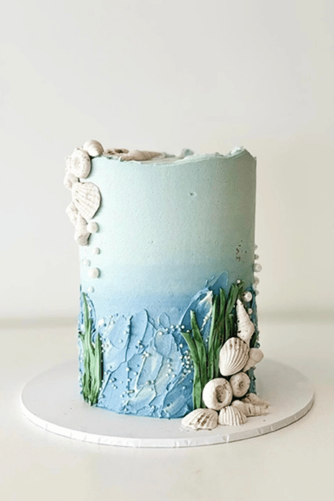 ocean inspired birthday and wedding cakes